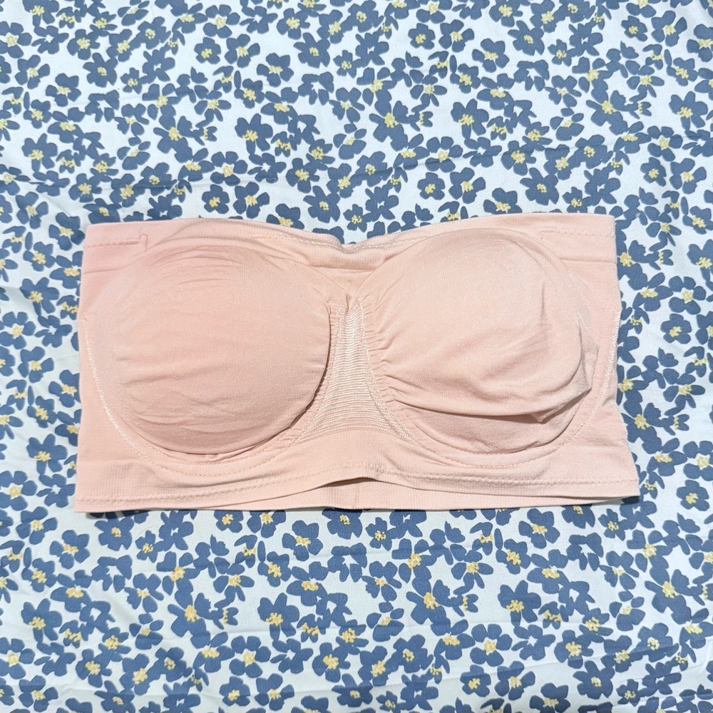 Rhonda Shear NWOT Pink Angel Seamless Underwire Bandeau Bra